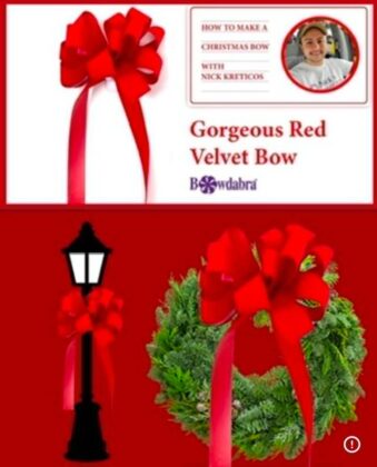 red velvet wreath bow