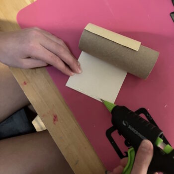 Hot Glue Cream Paper to Toilet Roll