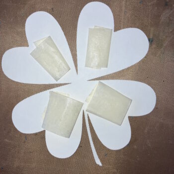 Attach Masking Tape Rolls to Back of Clover Template