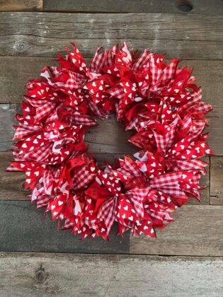  Valentine's Day ribbon wreath