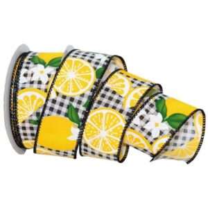 1-1/2" Lemons & Blooms Ribbon