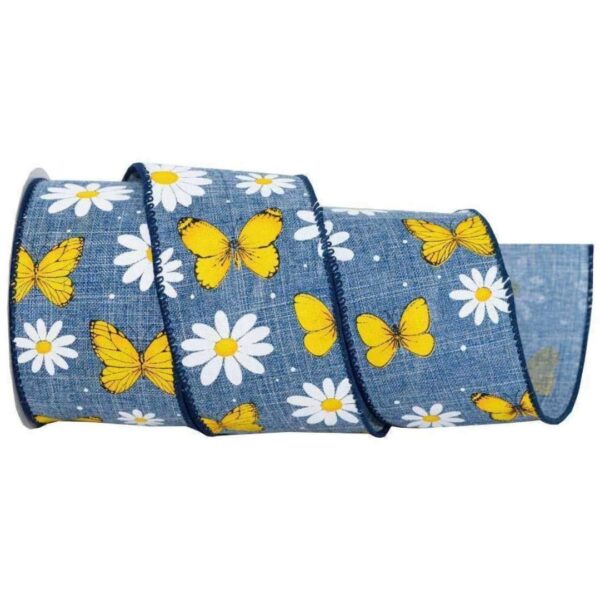 2-1/2" Daisies & Butterflies Ribbon