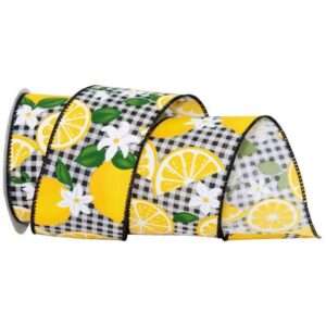 2-1/2" Lemons & Blooms Ribbon X 10 YD