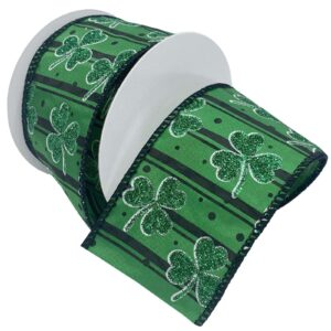 2-1/2" SHIMMERING SHAMROCKS 10YD Green/Green
