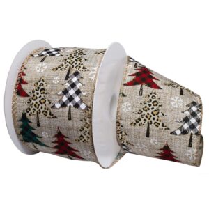 2-1/2" BUFFALO PLAID - LEOPARD HOLIDAY TREES