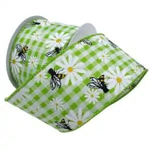 2-1/2" BEES & BLOSSOMS 10YD Apple Green - Wide