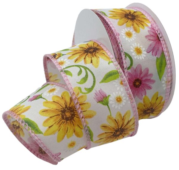 1-1/2" DAISY'S GARDEN 10YD Pink
