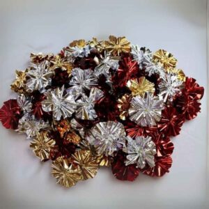 Pack of 3 - Bowdabra® Gold, Silver and Red Scrunchy Ribbons – 25 Ft. each