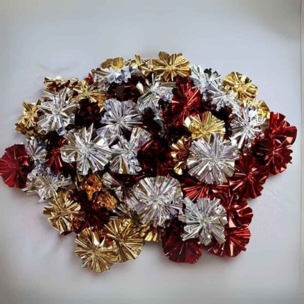 Pack of 3 - Bowdabra® Gold, Silver and Red Scrunchy Ribbons – 25 Ft. each