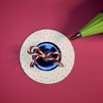 Glue Button to Cardstock Center