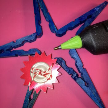 Glue Button Embellishment to Center of Star