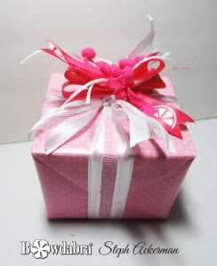 watermelon print gift wrap bow
