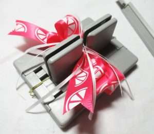 watermelon print gift wrap bow