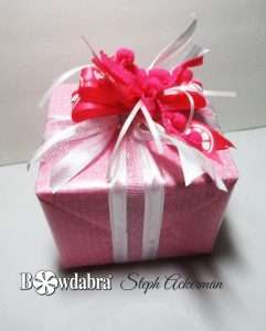 watermelon print gift wrap bow
