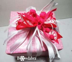 watermelon print gift wrap bow