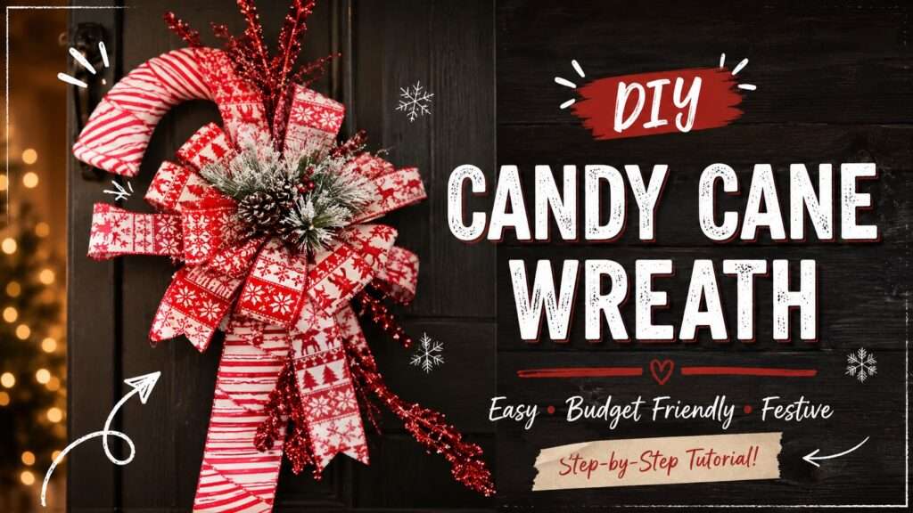 How to make an easy DIY Candy Cane Wreath – Video DIY