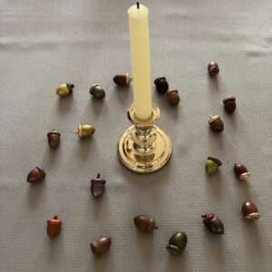Painted Acorns as Table Scatter