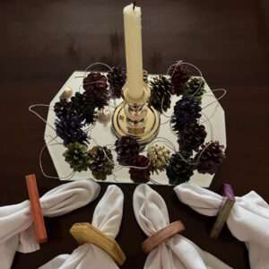 Pinecone Garland as Part of a Tablescape
