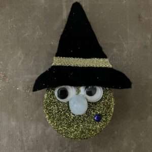 Glue Eyes and Wart and Hat on Witch Tealight