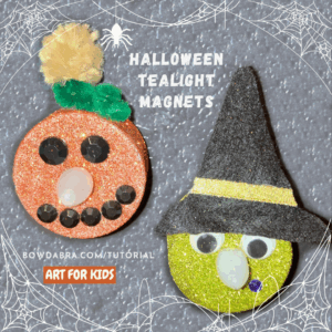 Witch and Jack-o-Lantern Halloween Tealight Magnets (Instagram)