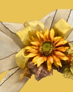gold mesh sunflower bow