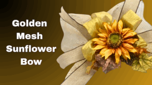 gold mesh sunflower bow 2