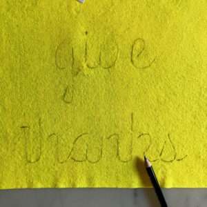 Guide for Applying Yarn for Lettering in Thanksgiving Door Banner