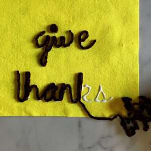 Trace Stencil Lines with Glue and Glue Yarn in Place