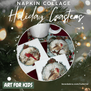 Napkin Collage Tile Holiday Coasters (Instagram)