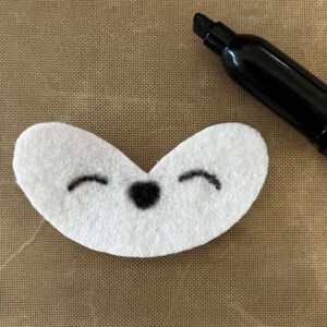 Draw Fox Nose and Eyes with Black Marker