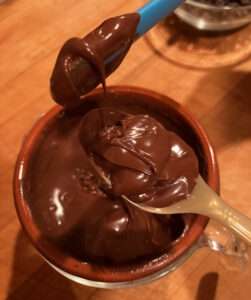 Fill Spoon with Melted Chocolate