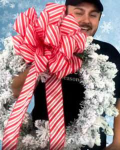 red and white wreath