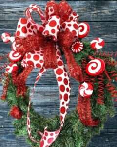 festive wreath bow