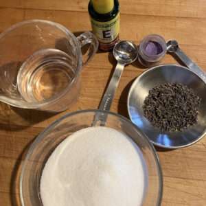 Ingredients for Lavender Sugar Scrub