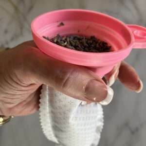 Use a Funnel to Fill the Sachets with Lavender Buds