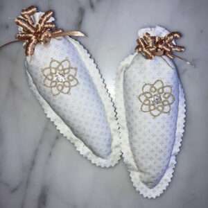 Cork Screw Bows Added to Shoe Sachet