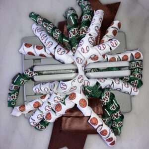 All Ribbons Layered in Mini Bowdabra for Sport-themed Bow