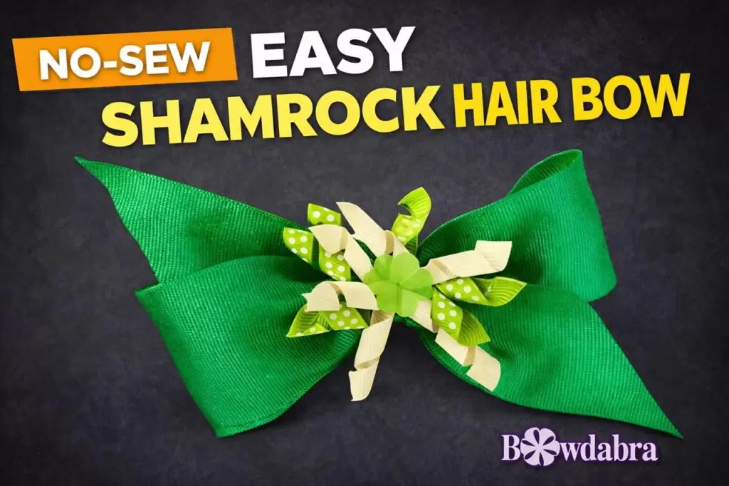 How to make a no-sew shamrock pinwheel hair bow