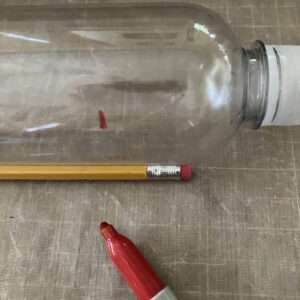 Measure and Mark Cutting Line to Remove Top of Bottle for Pencil Vase