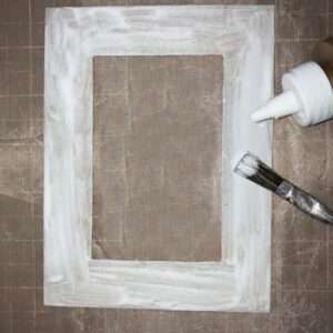 Spread Glue on Back of Front Frame Piece of Magnetic Locker Mirror 