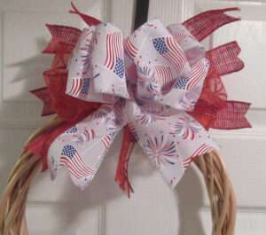 simple patriotic wreath bow 