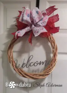 How to make a simple patriotic wreath bow with Bowdabra