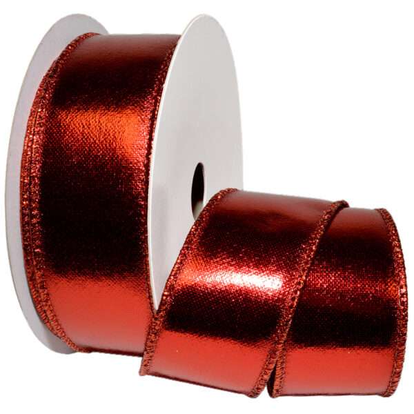 1-1/2" WIRED LAMÉ 10YD Red