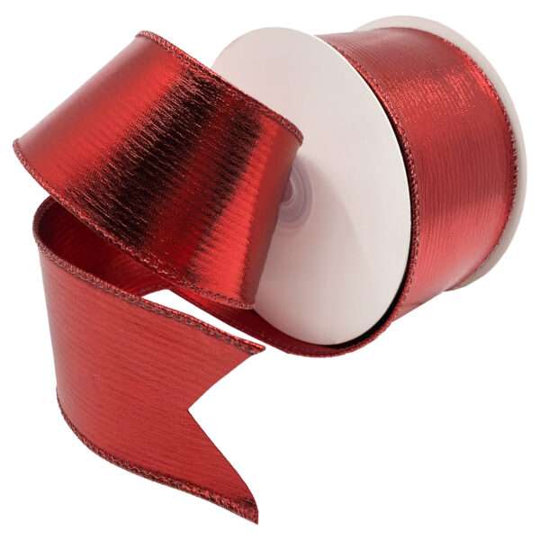 2-1/2" WIRED LAMÉ 10YD Red