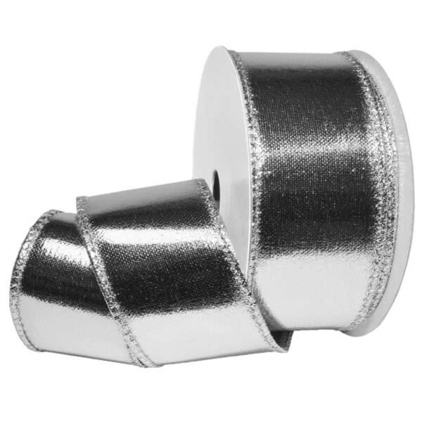 2-1/2" WIRED LAMÉ 10YD Silver