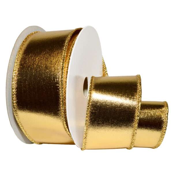 2-1/2" WIRED LAMÉ 10YD Gold