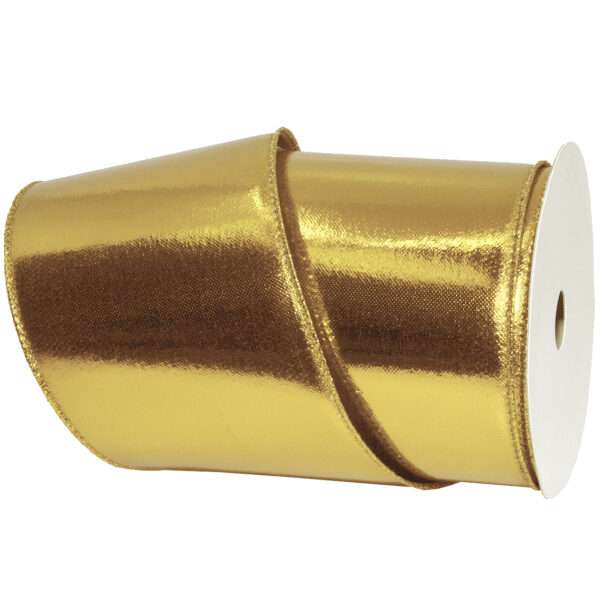 4" WIRED LAMÉ 10YD Gold