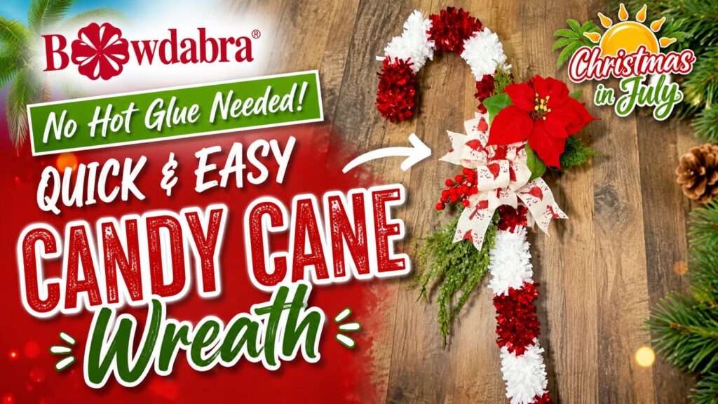 Video DIY – How to make a stunning large candy cane wreath