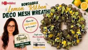 Learn how to make a beautiful lemon-themed deco mesh wreath
