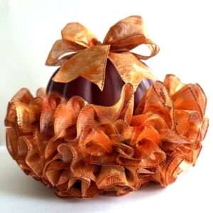 How to Make an Adorable Ruffle Ribbon Pumpkin and Bow